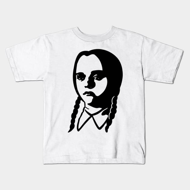 original wednesday addams outline Kids T-Shirt by saraholiveira06